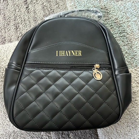 Black Quilted Women's Backpack - Picture 2 of 6